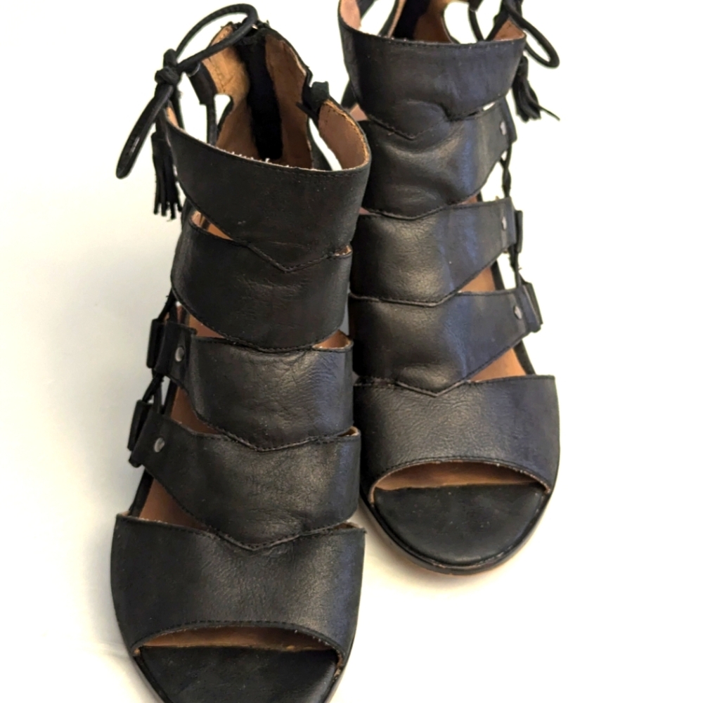 Nichole Black Cut Out Lace Up Shoe